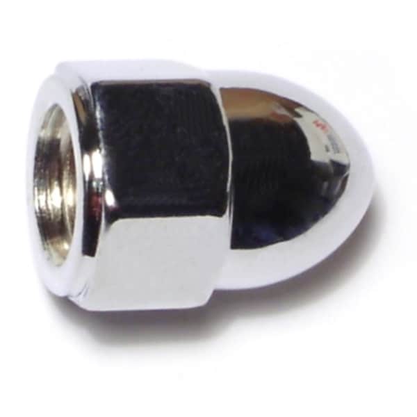 Midwest Fastener High Crown Cap Nut, 1/2"-20, Steel, Chrome Plated, 10 PK 74334 - main